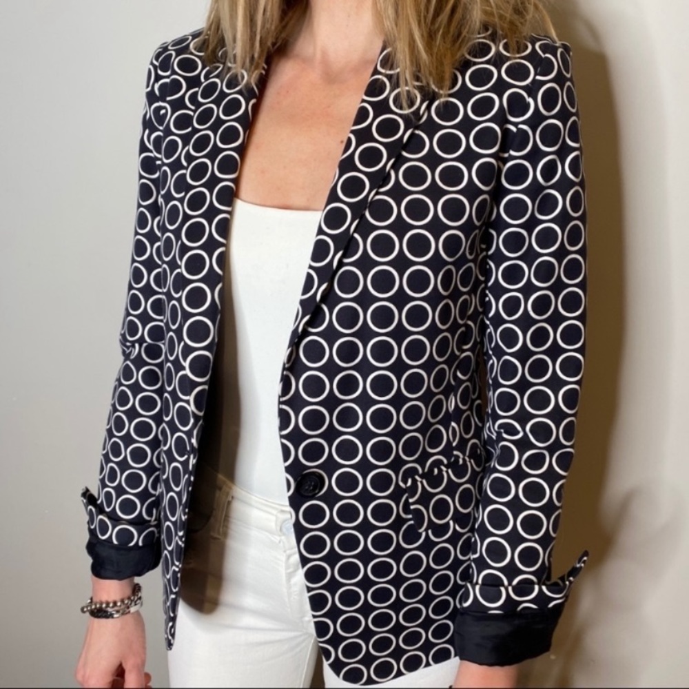 Michael Kors Blazer/Suit Jacket with White Circles